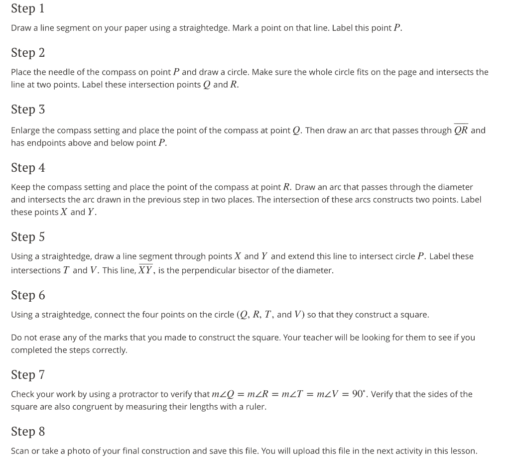 Solved Step 1 Draw a line segment on your paper using a | Chegg.com