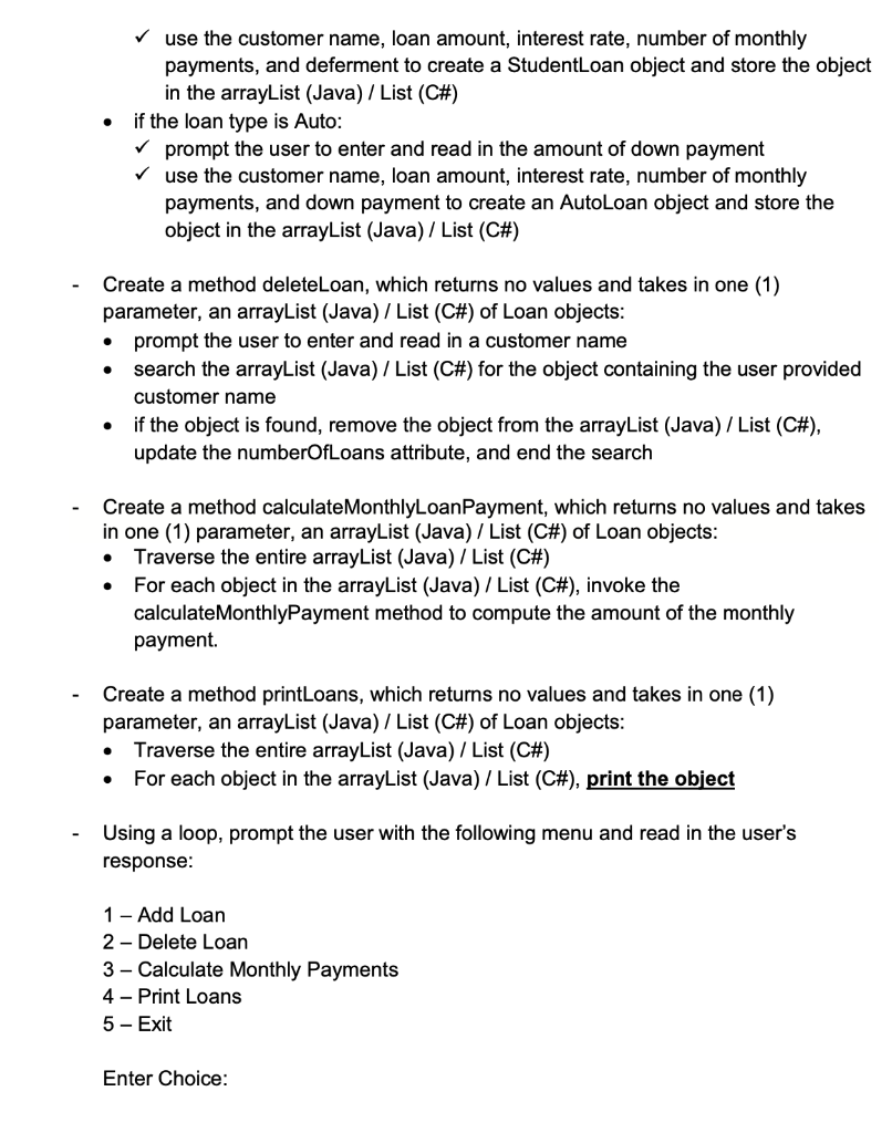 Solved For this assignment, you will code a basic loan | Chegg.com