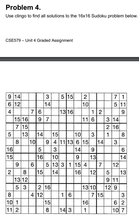 Sudoku 16x16 - Médio 