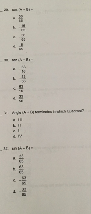 Solved To answer questions 28-35, use the given data to find | Chegg.com
