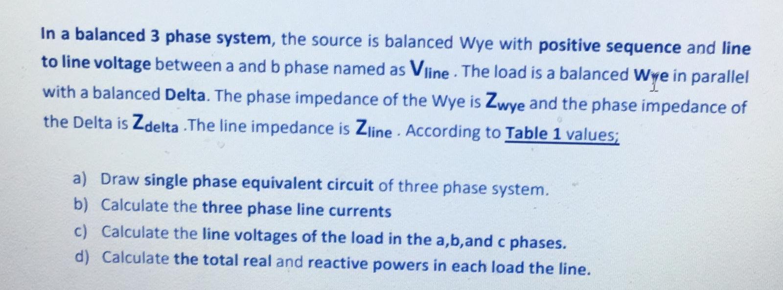 Solved In a balanced 3 phase system, the source is balanced | Chegg.com