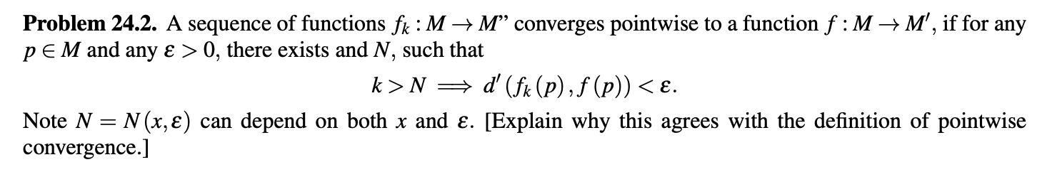 Solved Sequences of functions. Let fk:M +M', k = 1,2,3,.... | Chegg.com