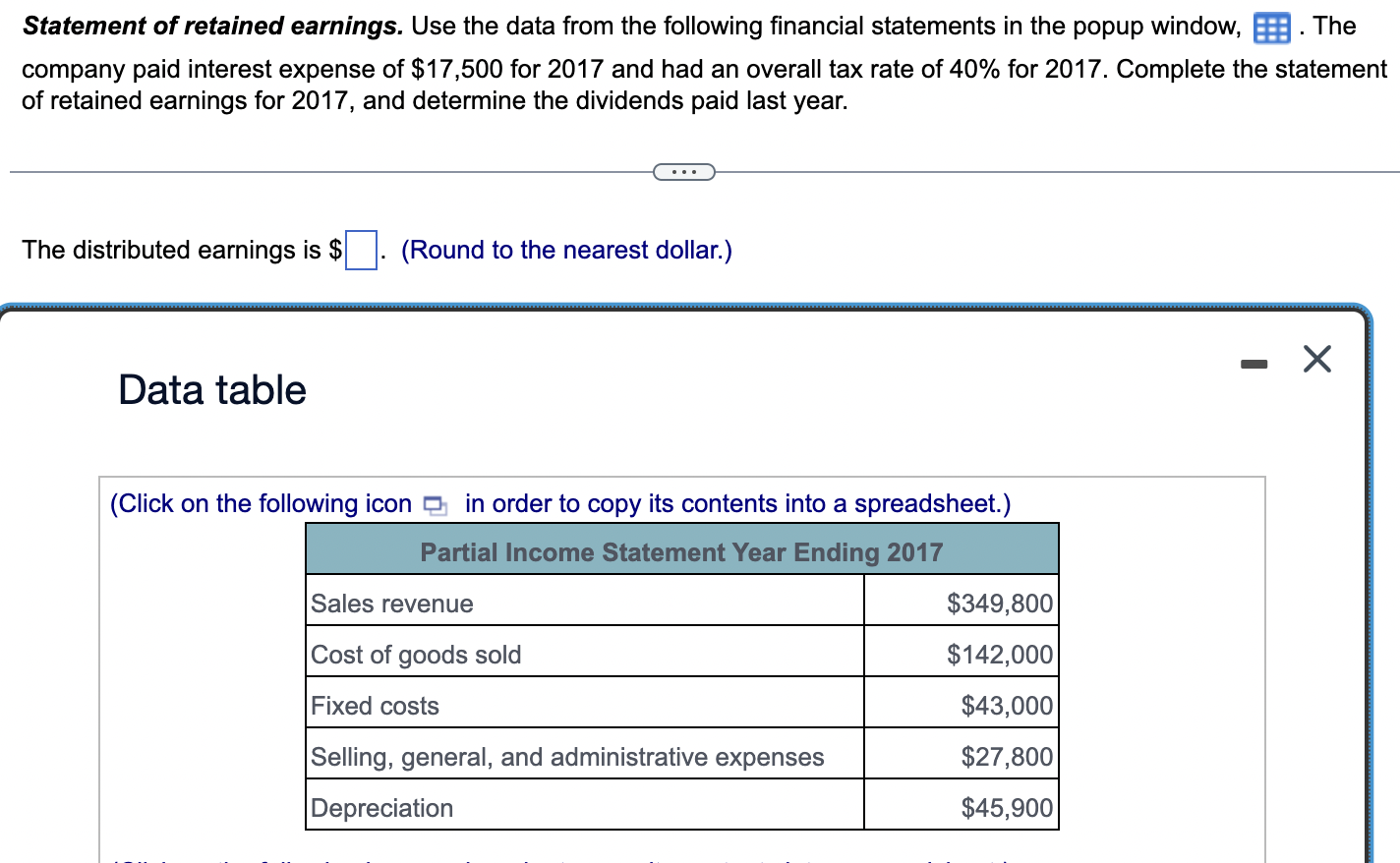 Solved Statement Of Retained Earnings. Use The Data From The | Chegg.com