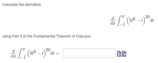 Solved Calculate the derivative d da 376 36) 20 dt using | Chegg.com