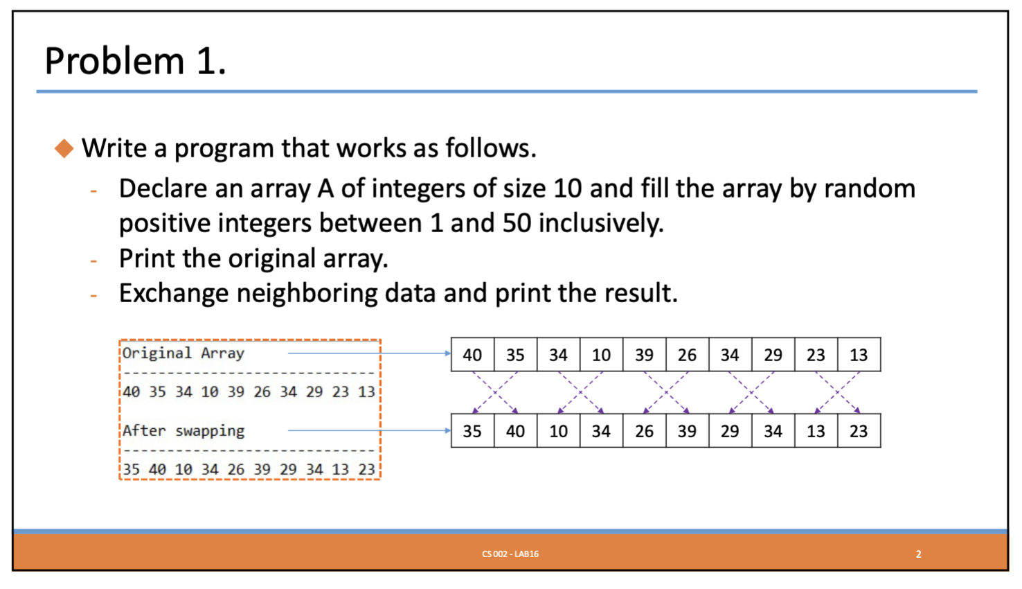 Solved Write a program that works as follows. Declare an | Chegg.com