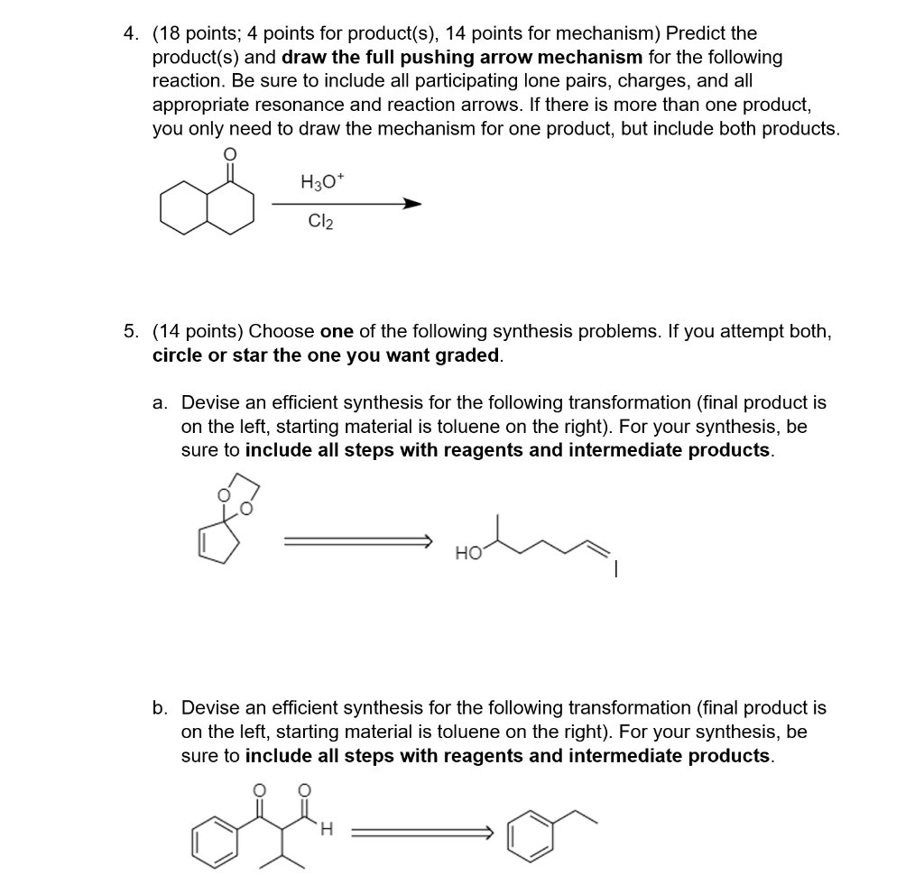 Solved 4. (18 points; 4 points for product(s), 14 points for | Chegg.com