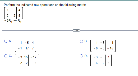 Solved Perform the indicated row operations on the following