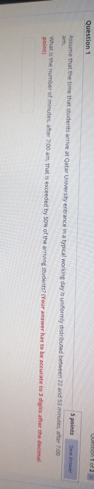 Solved Question 1 of 2 > Question 1 5 points Save Answer | Chegg.com