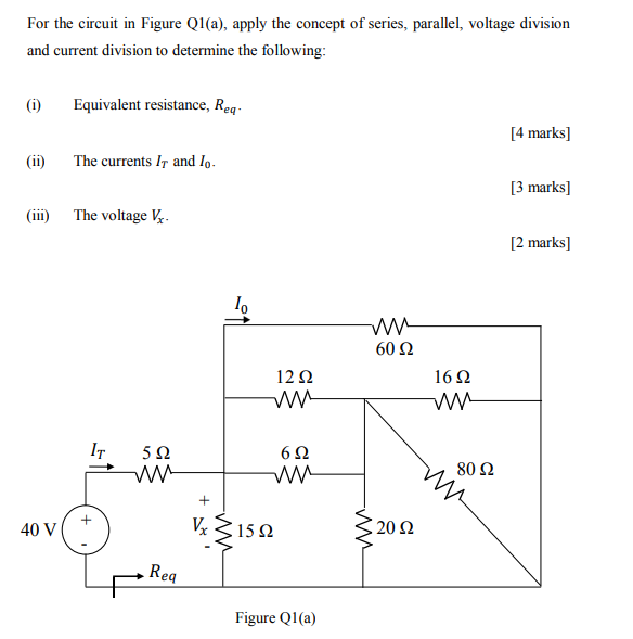 Solved For the circuit in Figure Q1(a), apply the concept of | Chegg.com
