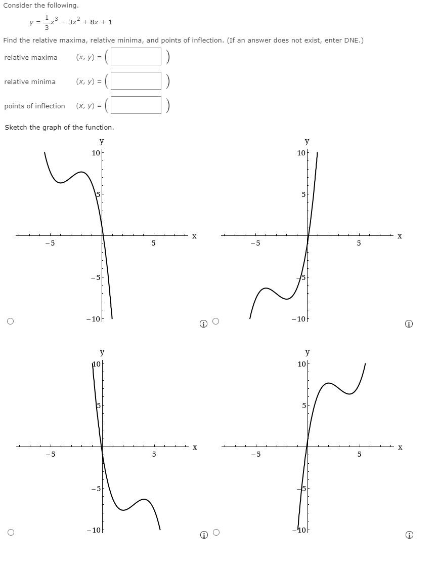 Solved Consider the following. - 3x2 + 8x + 1 -- - Find the | Chegg.com