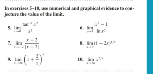 Solved In exercises 5-10, use numerical and graphical | Chegg.com