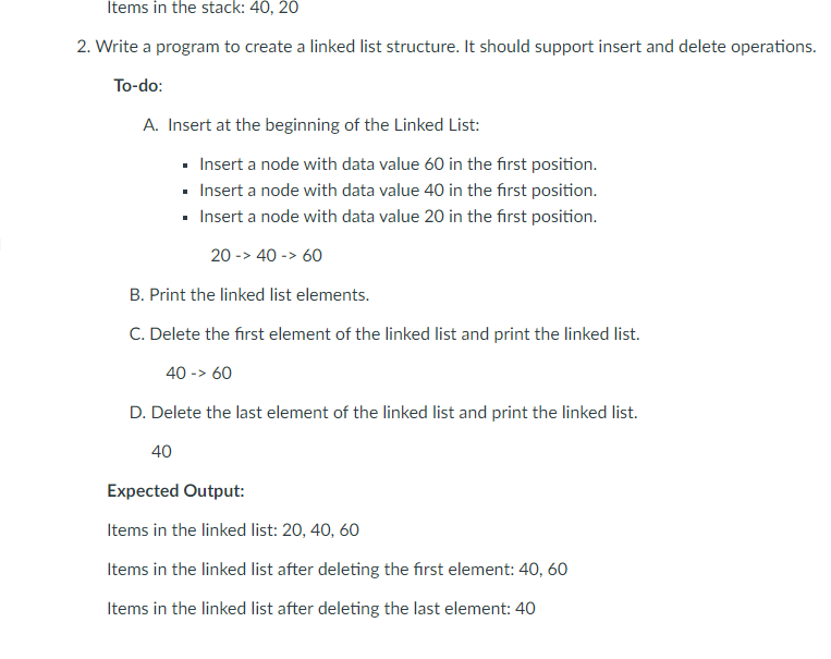 Solved Write a program to create a linked list structure. It | Chegg.com