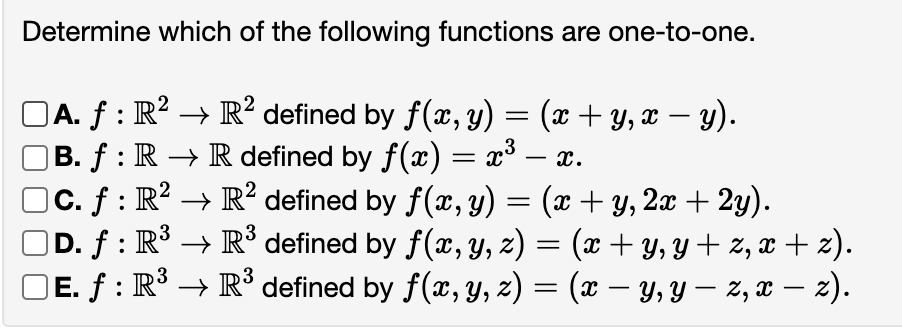 Solved Determine Which Of The Following Functions Are | Chegg.com