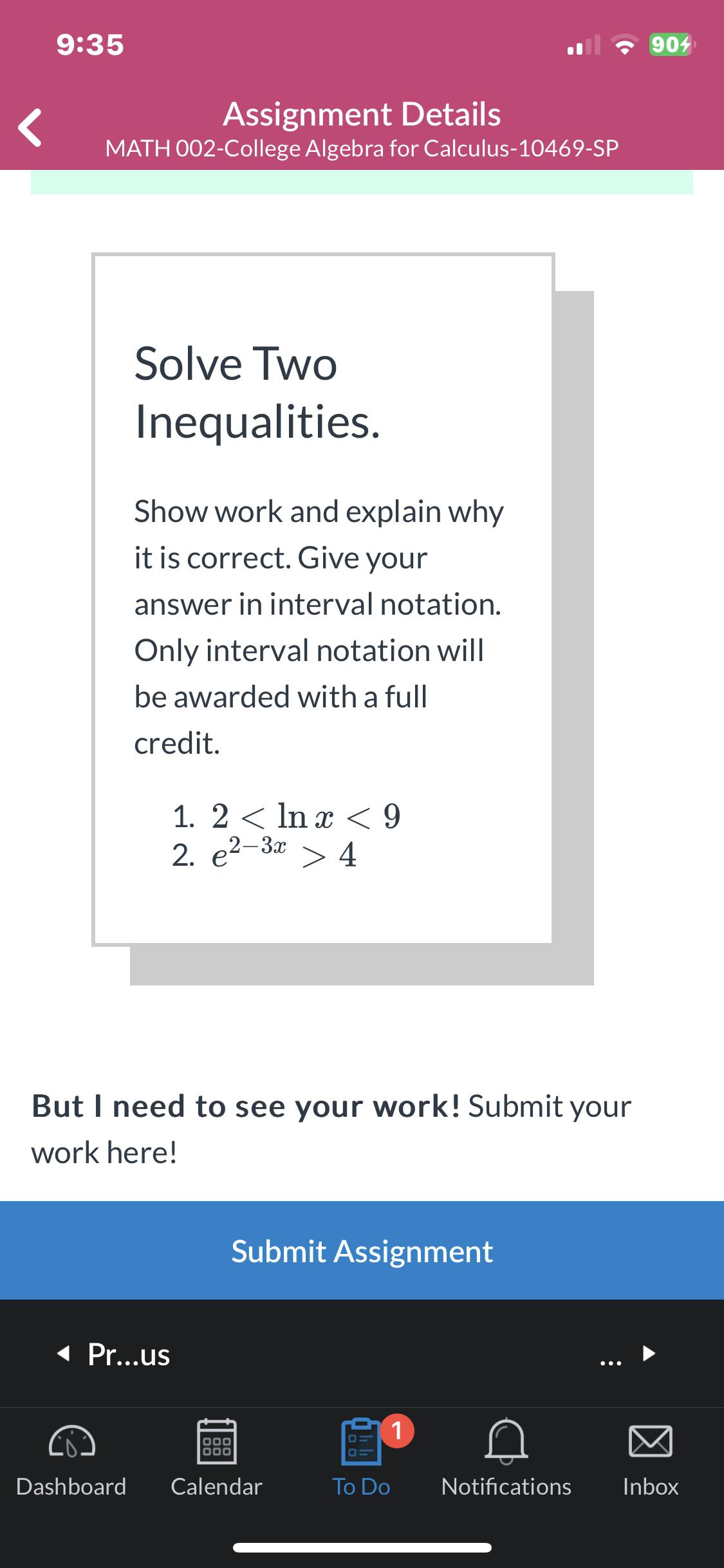 Solved Solve Two Inequalities. Show work and explain why it | Chegg.com