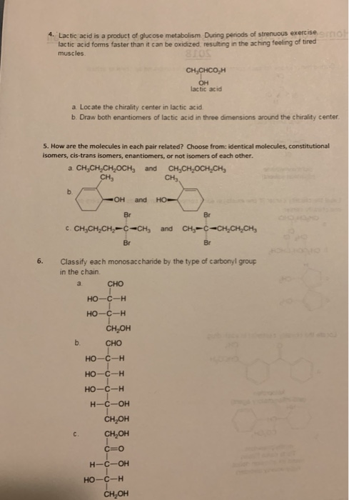 Solved 4. Lactic acid is a product of glucose metabolism | Chegg.com