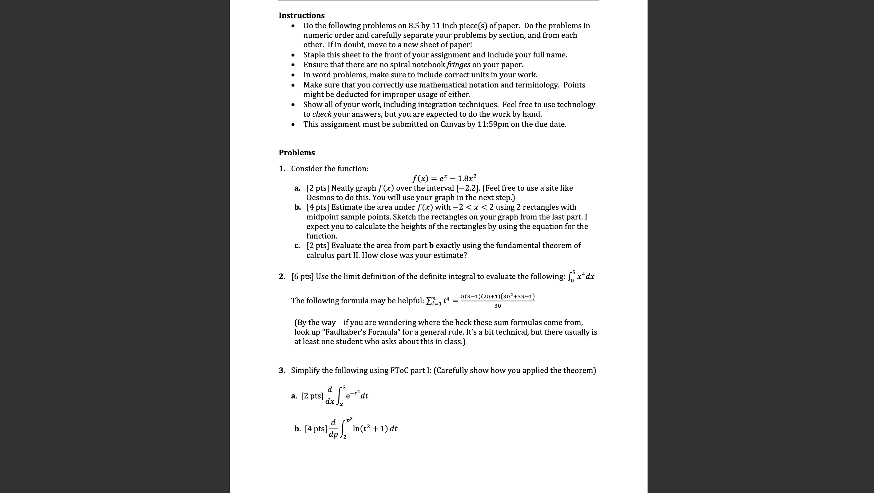 Solved Instructions - Do the following problems on 8.5 by 11 | Chegg.com