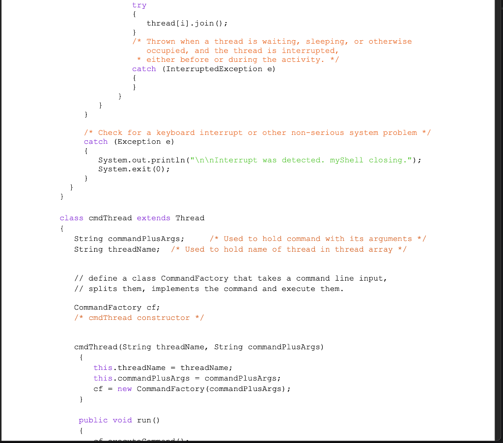 Project 1: Shell Programming Operating System Shell | Chegg.com