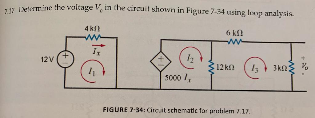 Solved 7.17 Determine the voltage Vo in the circuit shown in | Chegg.com