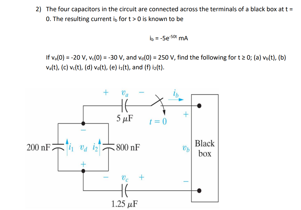 Solved 2) The four capacitors in the circuit are connected | Chegg.com