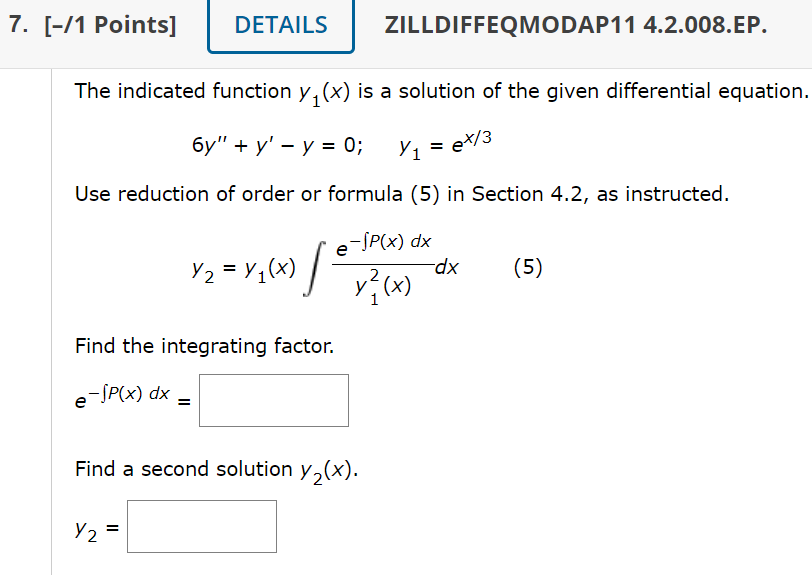 solved-the-indicated-function-y1-x-is-a-solution-of-the-chegg