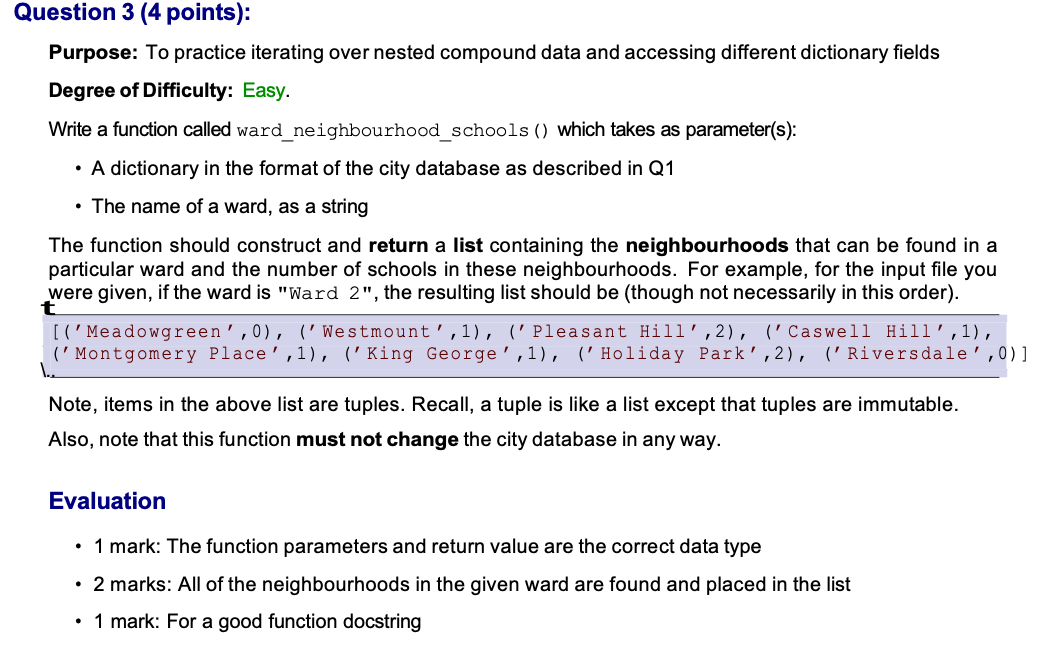 Solved PYTHON: ALL of the questions are part of one | Chegg.com