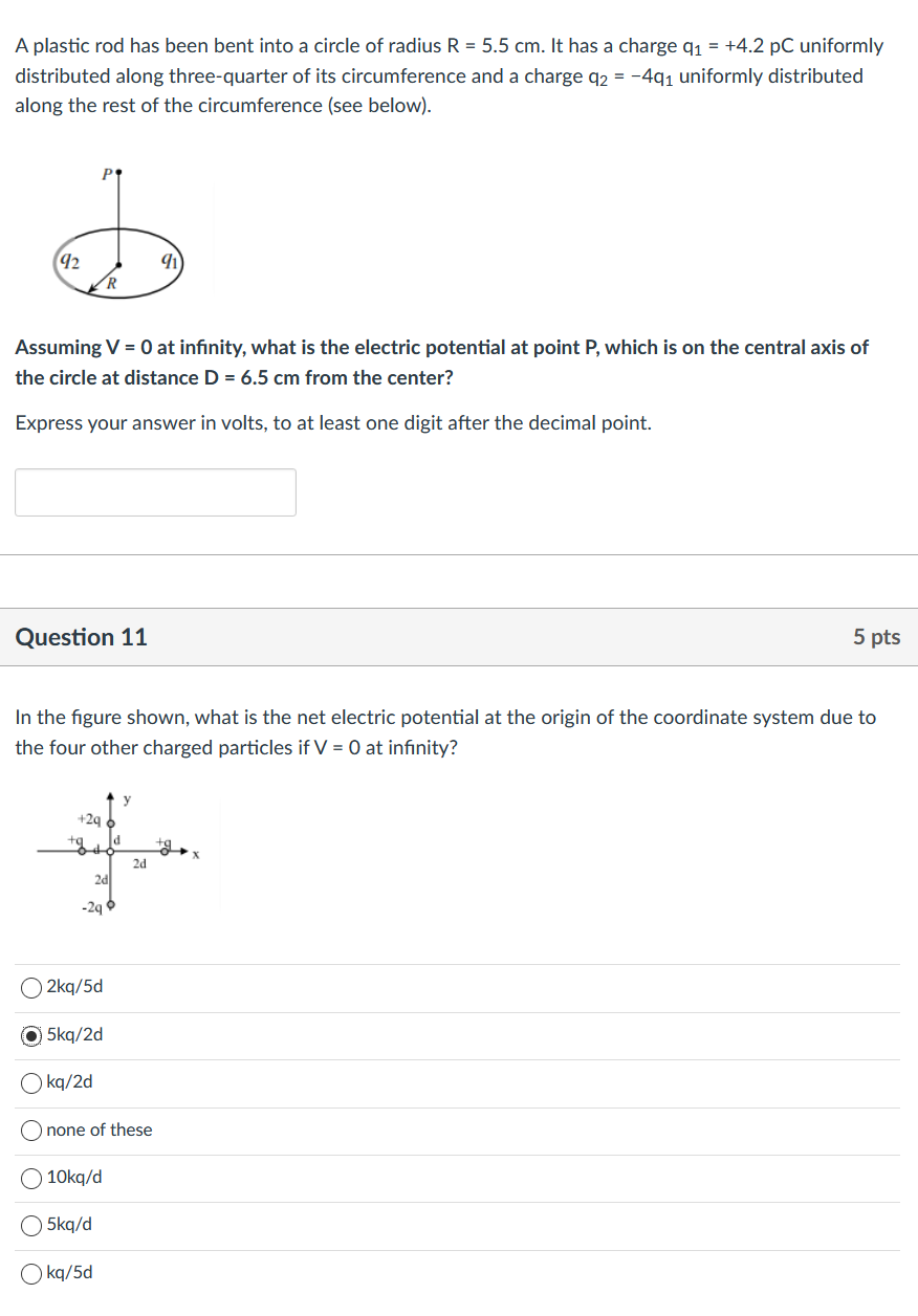 Solved A plastic rod has been bent into a circle of radius R