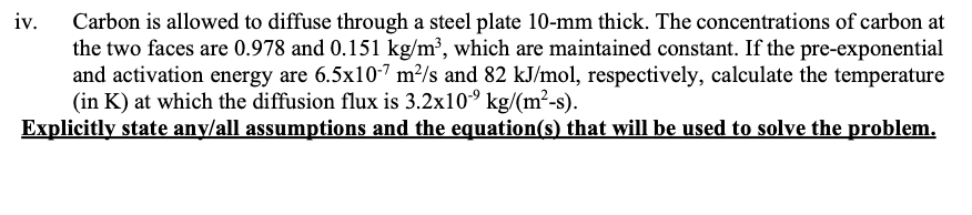 Solved i. Compute the diffusion coefficients for the | Chegg.com