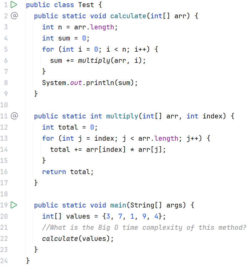 Solved public class Test {public static void calculate(int[] | Chegg.com