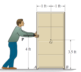 Solved Determine the acceleration of the 50-lb cabinet if P | Chegg.com