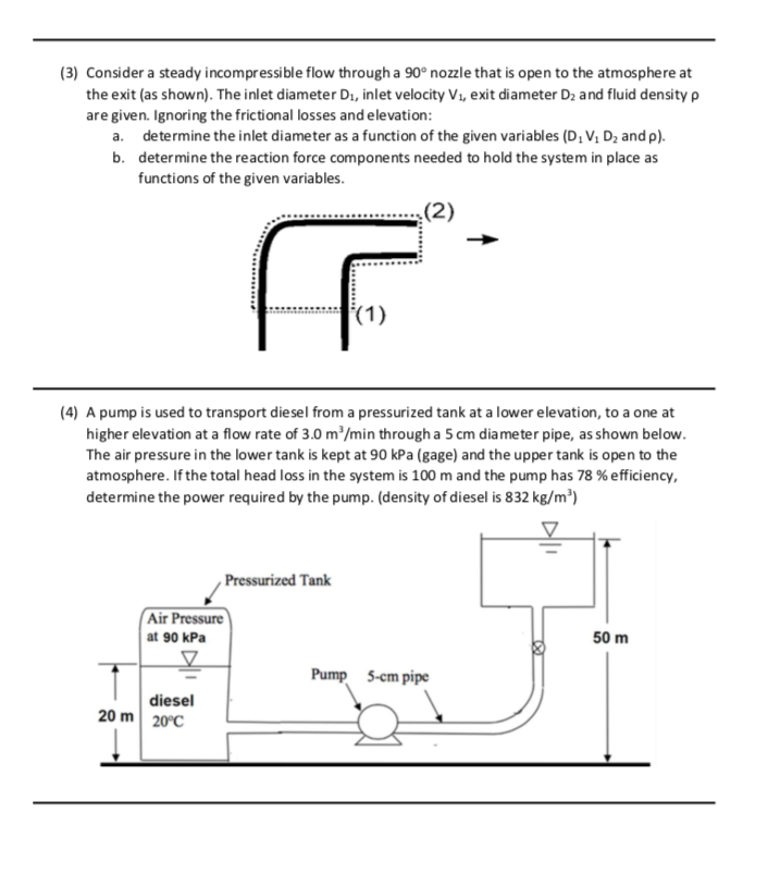 Solved (3) Consider a steady incompressible flow through a | Chegg.com