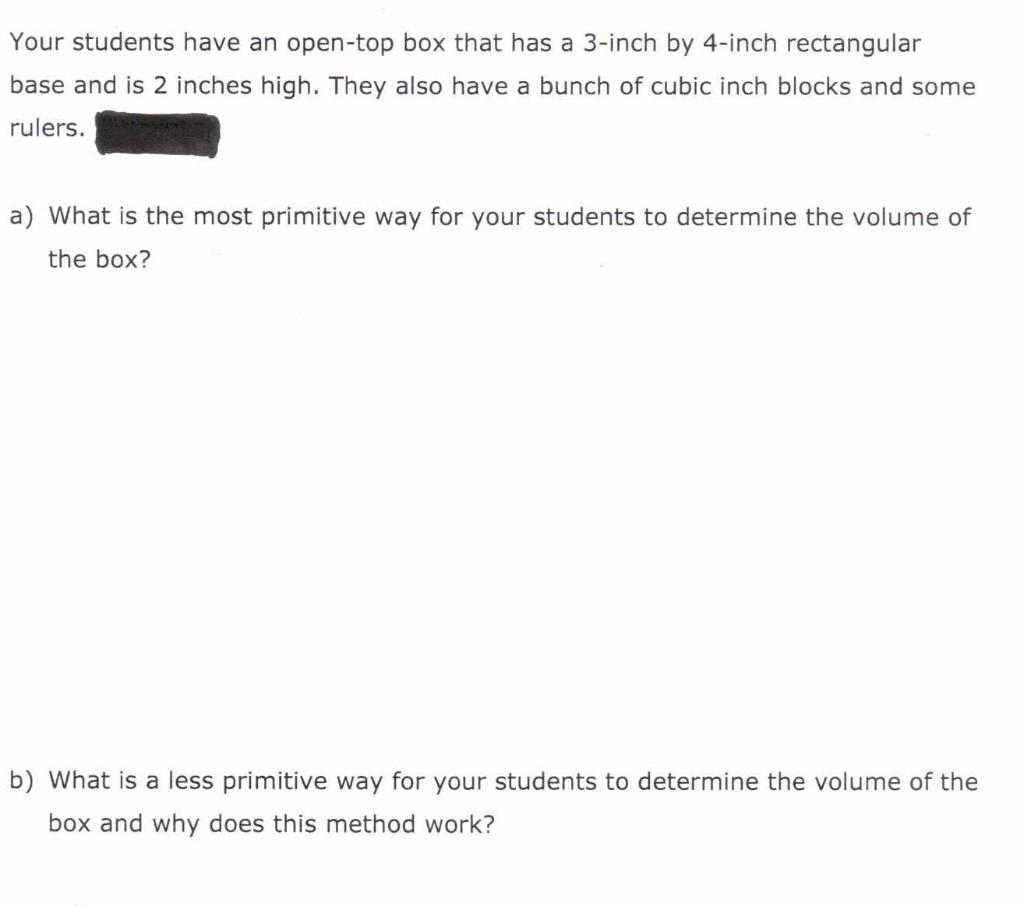 Solved Your students have an open-top box that has a 3-inch | Chegg.com