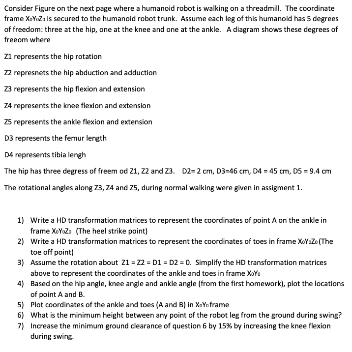 Consider Figure on the next page where a humanoid | Chegg.com