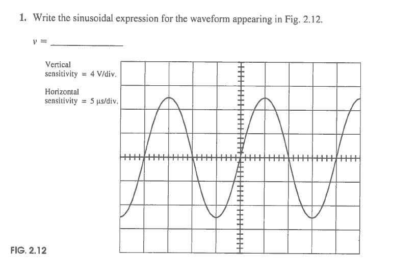 Solved 1. Write the sinusoidal expression for the waveform | Chegg.com