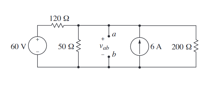 Solved What is the voltage vab in the circuit on the | Chegg.com