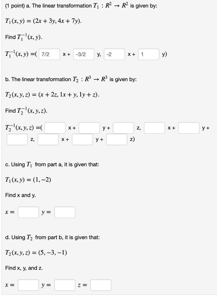 Solved 1 Point Let T P2 → P2 Be Defined By Tax² Bx 2970