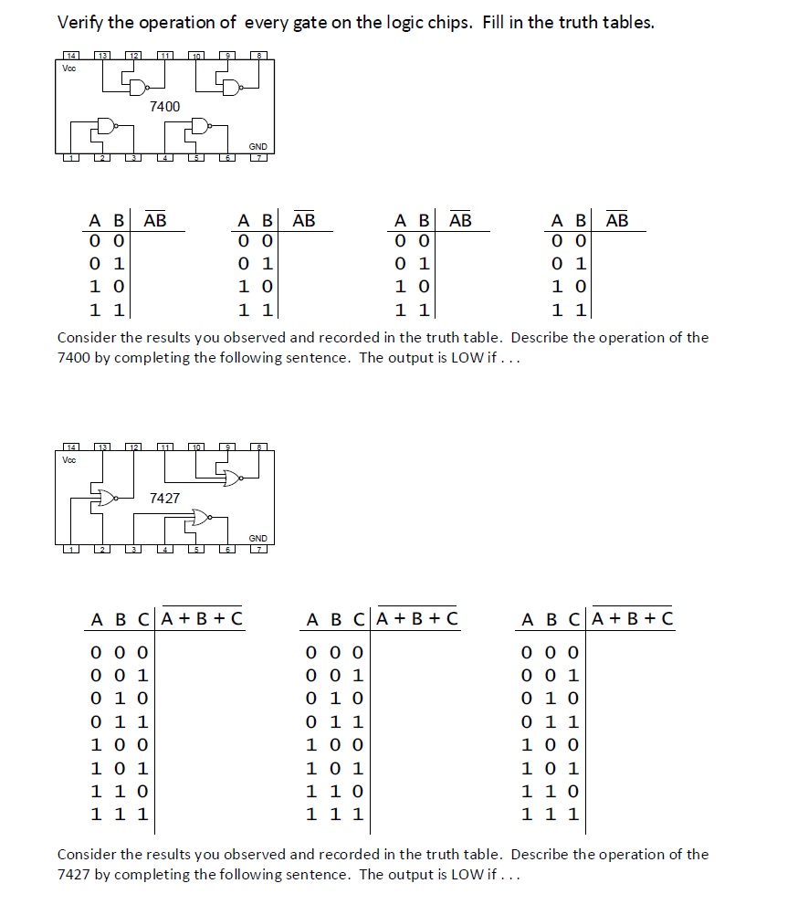 Solved Verify the operation of every gate on the logic | Chegg.com