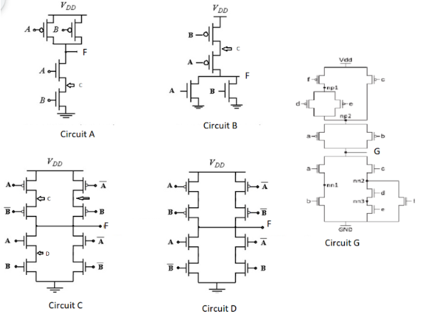 Solved VDD VDD Ad Boal B + Vad A F 다. B tapi Ope np2 Circuit | Chegg.com
