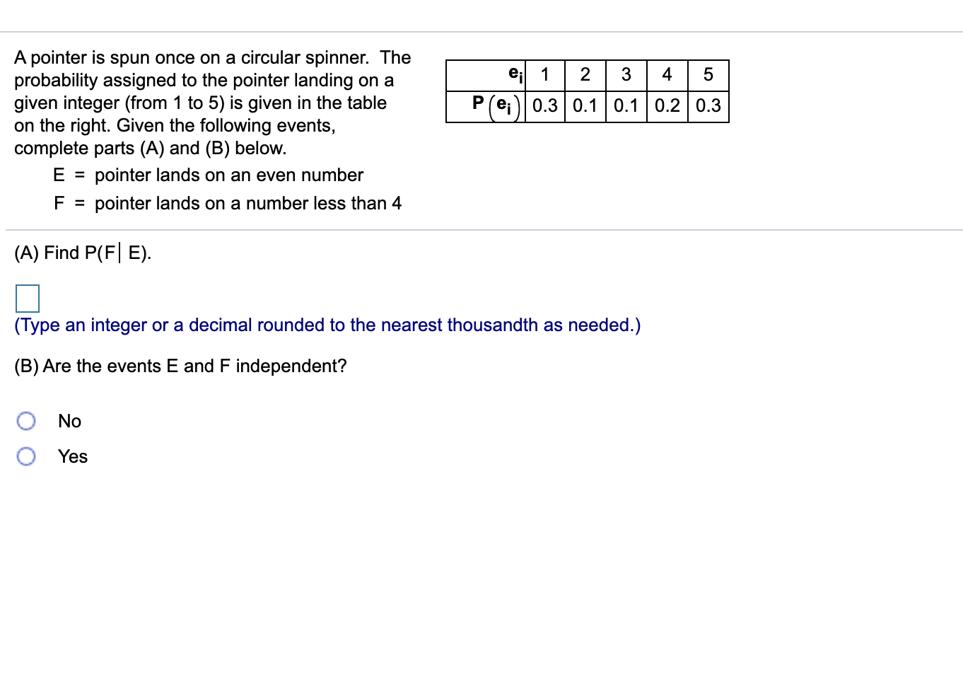 Solved A pointer is spun once on a circular spinner. The | Chegg.com