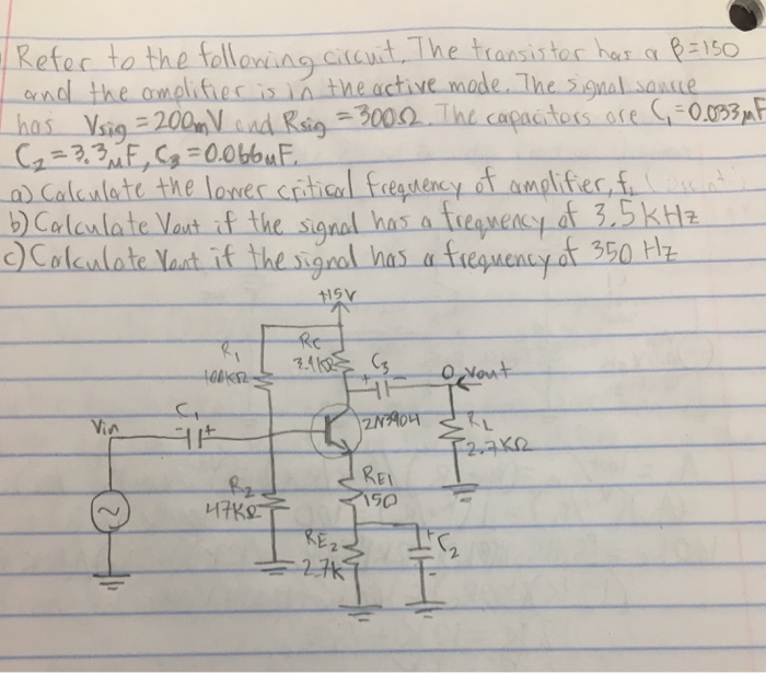 Solved The transistor har α-β-750 Refec to the fallovi andl | Chegg.com