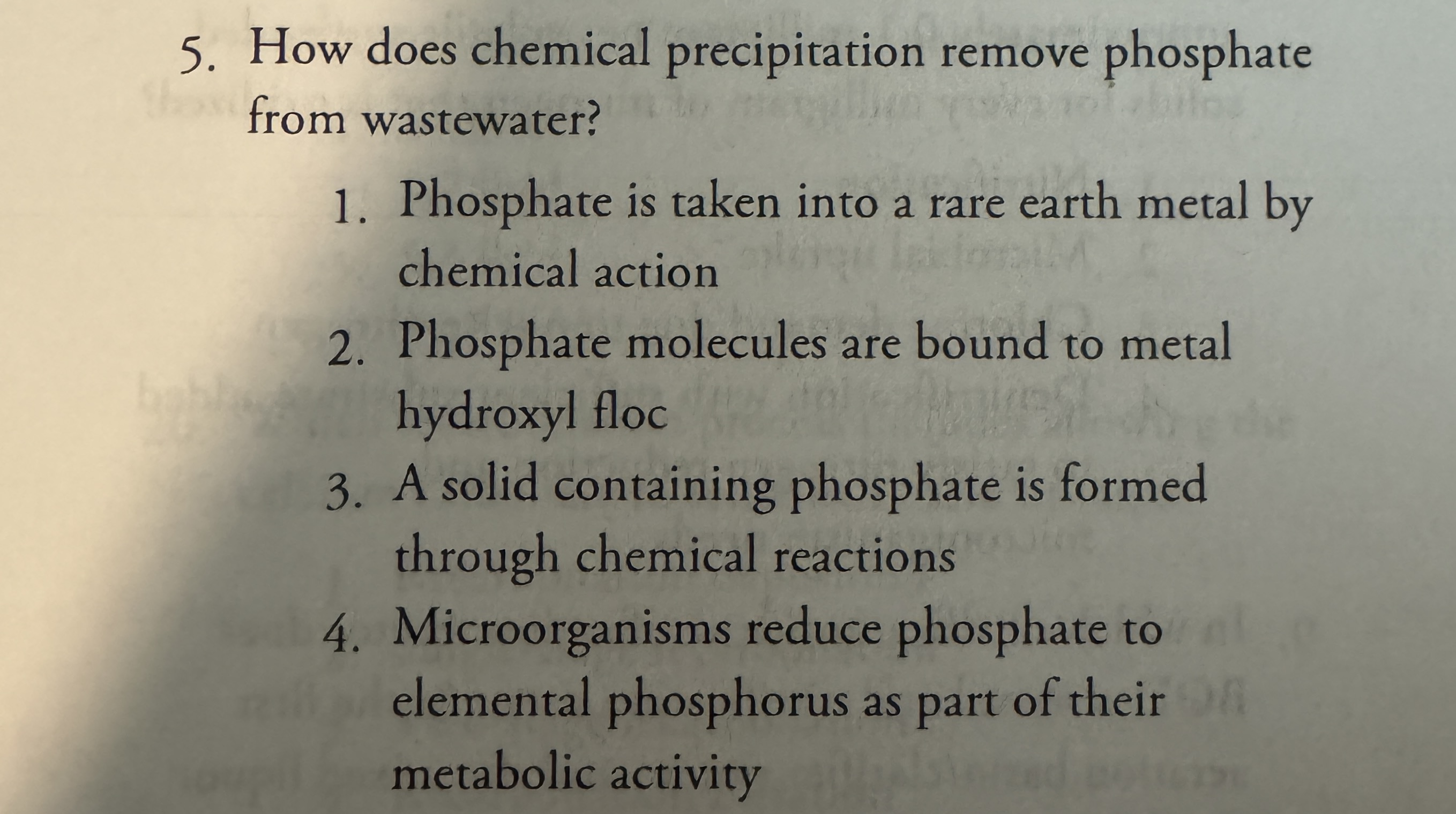 Solved How does chemical precipitation remove phosphatefrom | Chegg.com