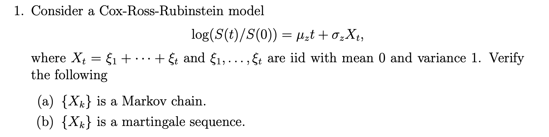 1. Consider A Cox-Ross-Rubinstein Model | Chegg.com