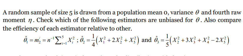 Solved A random sample of size 5 is drawn from a population | Chegg.com