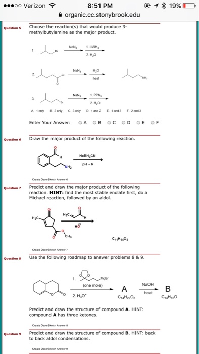 Solved Choose the reaction(s) that would produce | Chegg.com