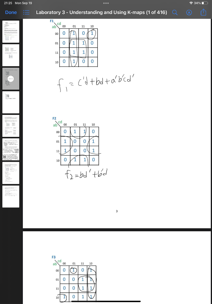 Solved Part 3 Use K Maps To Determine Both Pos And Sop