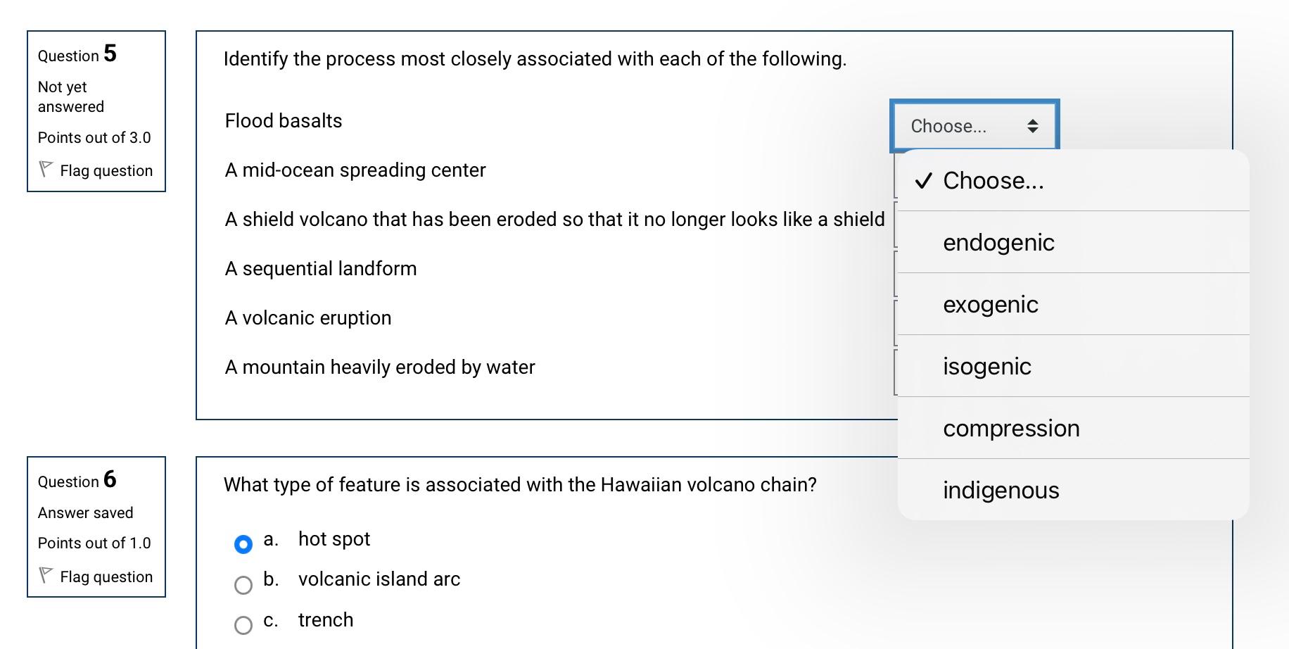 Solved Question 5 Identify the process most closely | Chegg.com