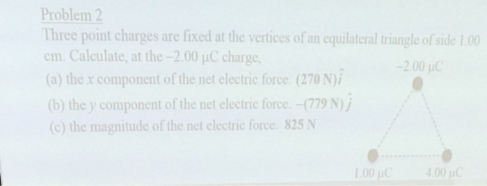 Solved Problem 2 Three Point Charges Are Fixed At The | Chegg.com