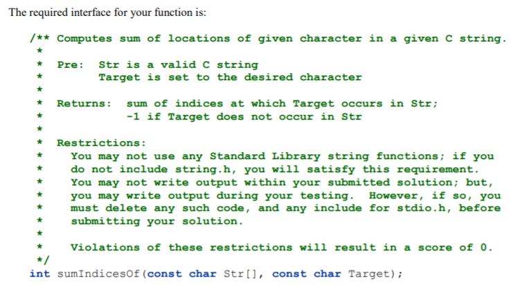 Solved For this assignment, you will implement a C function | Chegg.com