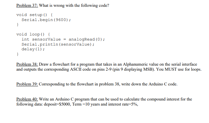 Solved Problem 37: What is wrong with the following code? | Chegg.com