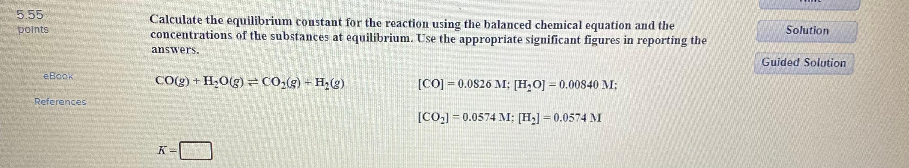 Solved Calculate The Equilibrium Constant For The Reaction | Chegg.com