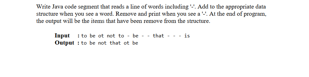 Solved Write Java code segment that reads a line of words | Chegg.com